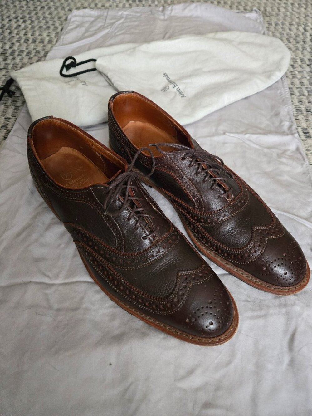 Allen Edmonds 4709 Neumok 2.0 Wingtip Oxford Brown Leather Shoes Men's 11B US